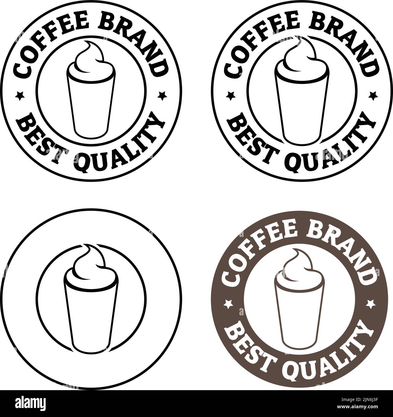 Iced Coffee Icon with Text isolated on a White Background Stock Vector
