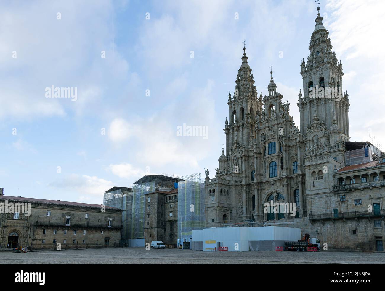 Obradoiro Square and Cathedral of Santiago de Compostela. Galicia - Spain Stock Photo