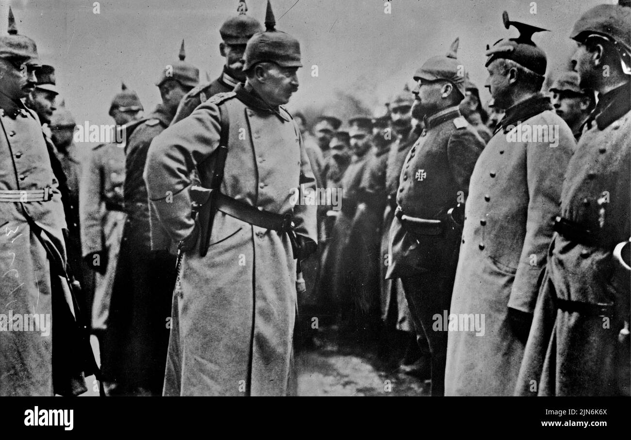 GERMANY - circa 1914 - Kaiser Wilhelm II (1859-1941), the last German Emperor and King of Prussia, with troops during World War I - Photo: Geopix Stock Photo