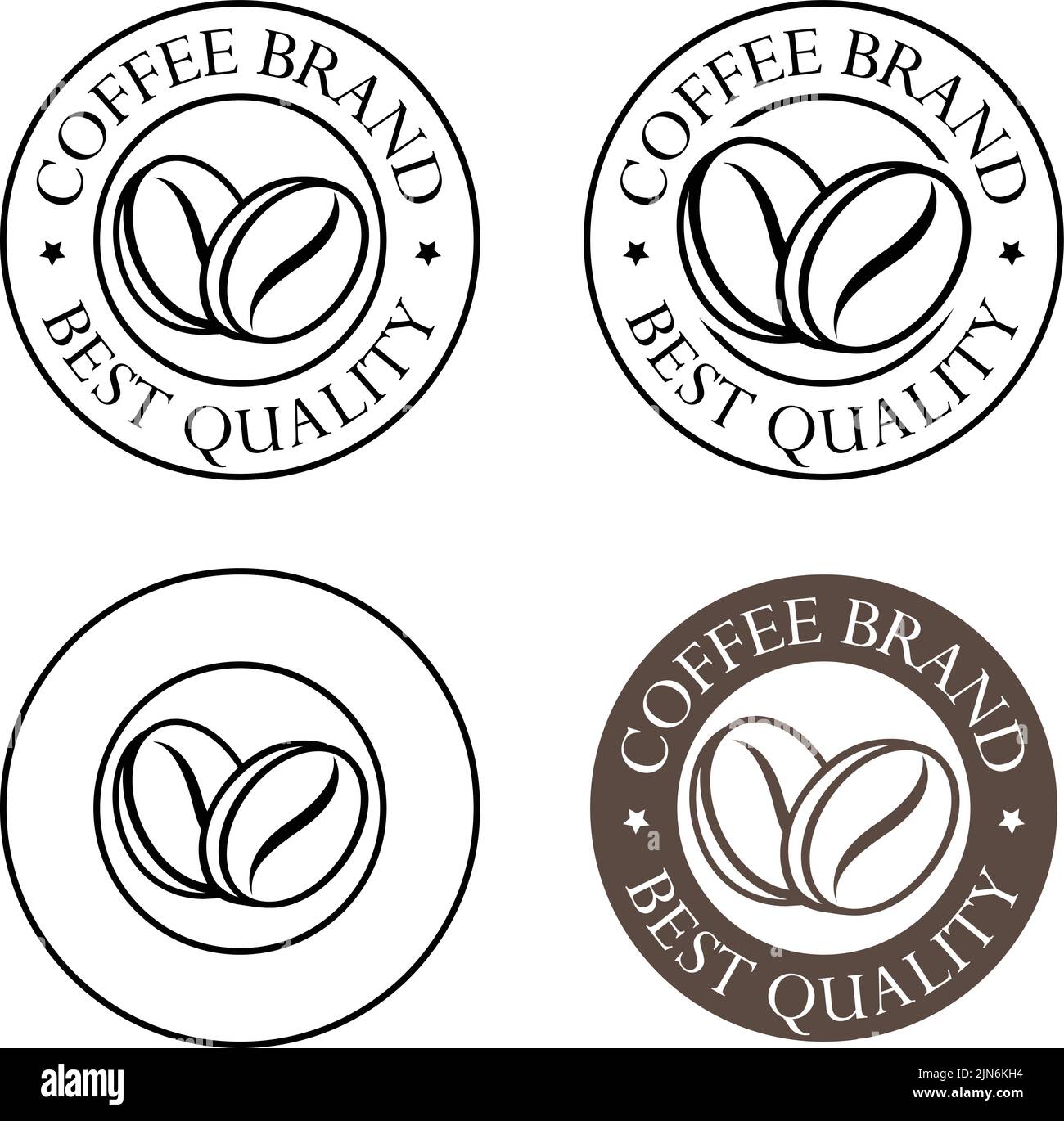 Round Coffee Beans Icon isolated on a White Background Stock Vector ...