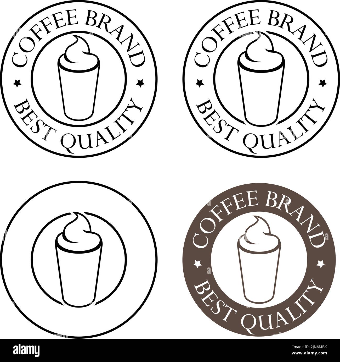 Iced Coffee Icon with Text isolated on a White Background Stock Vector