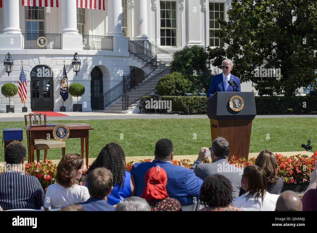 Washington, United States. 09th Aug, 2022. President Joe Biden speaks