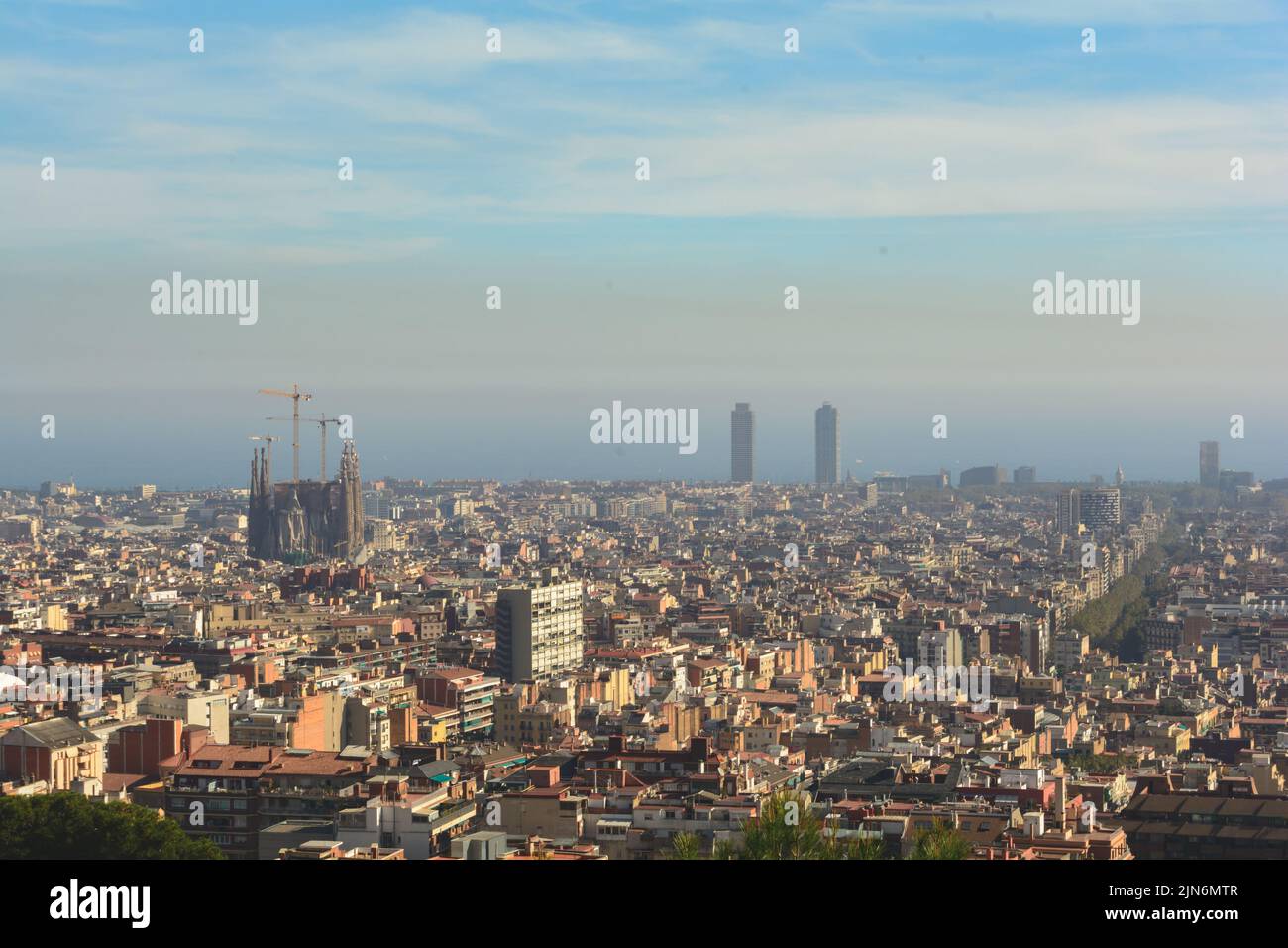 Cityscape of Barcelona, Spain in Summer. Stock Photo