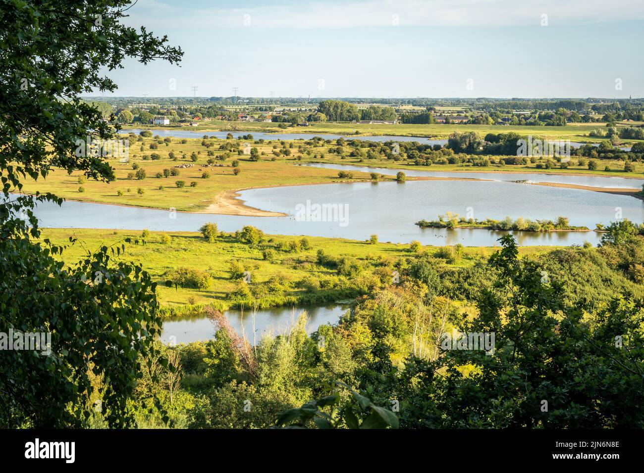 Blauwe Kamer nature reserve nearby the city of Rhenen, as seen from the Grebbeberg observation deck Stock Photo