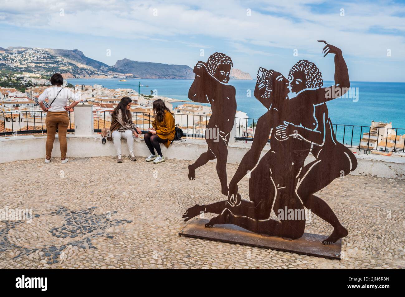 Mirador del Portal Viejo view point in Altea old town, Alicante Spain Stock Photo