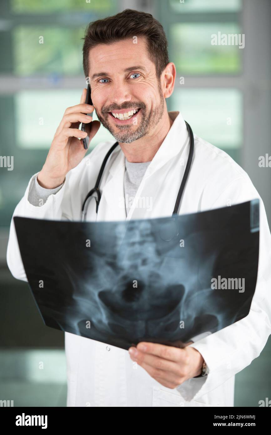 a male doctor in telehealth concept Stock Photo
