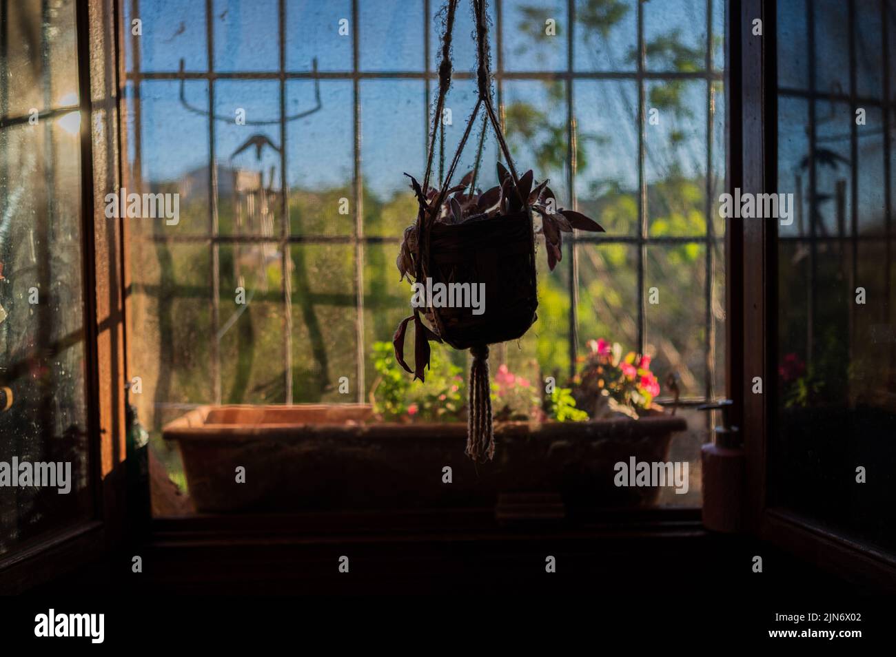Rural house window in Spain Stock Photo