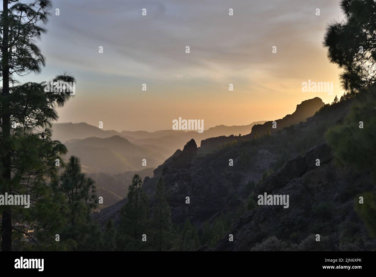 View Over Trees Trees in the Mountains with beautiful view over Stock Photo - Alamy