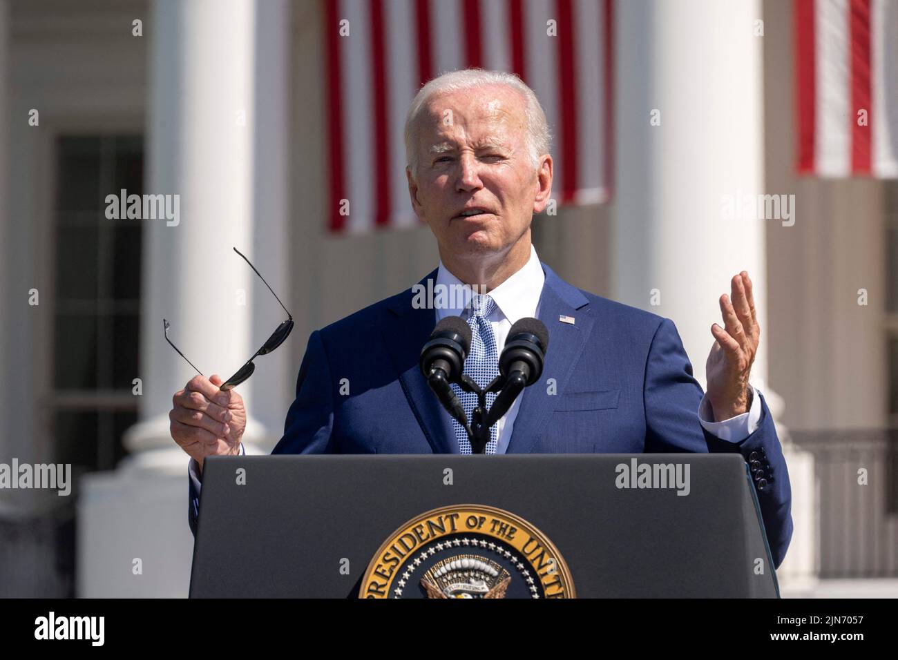 United States President Joe Biden delivers remarks and signs into law H