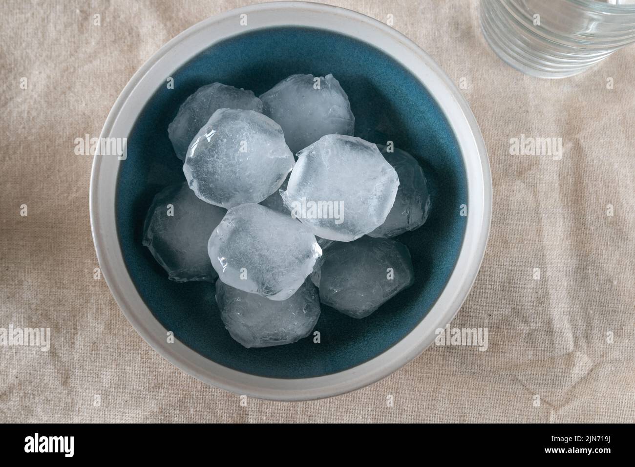Ice cubes in a blue bowl,shortage of ice cubes Stock Photo Alamy