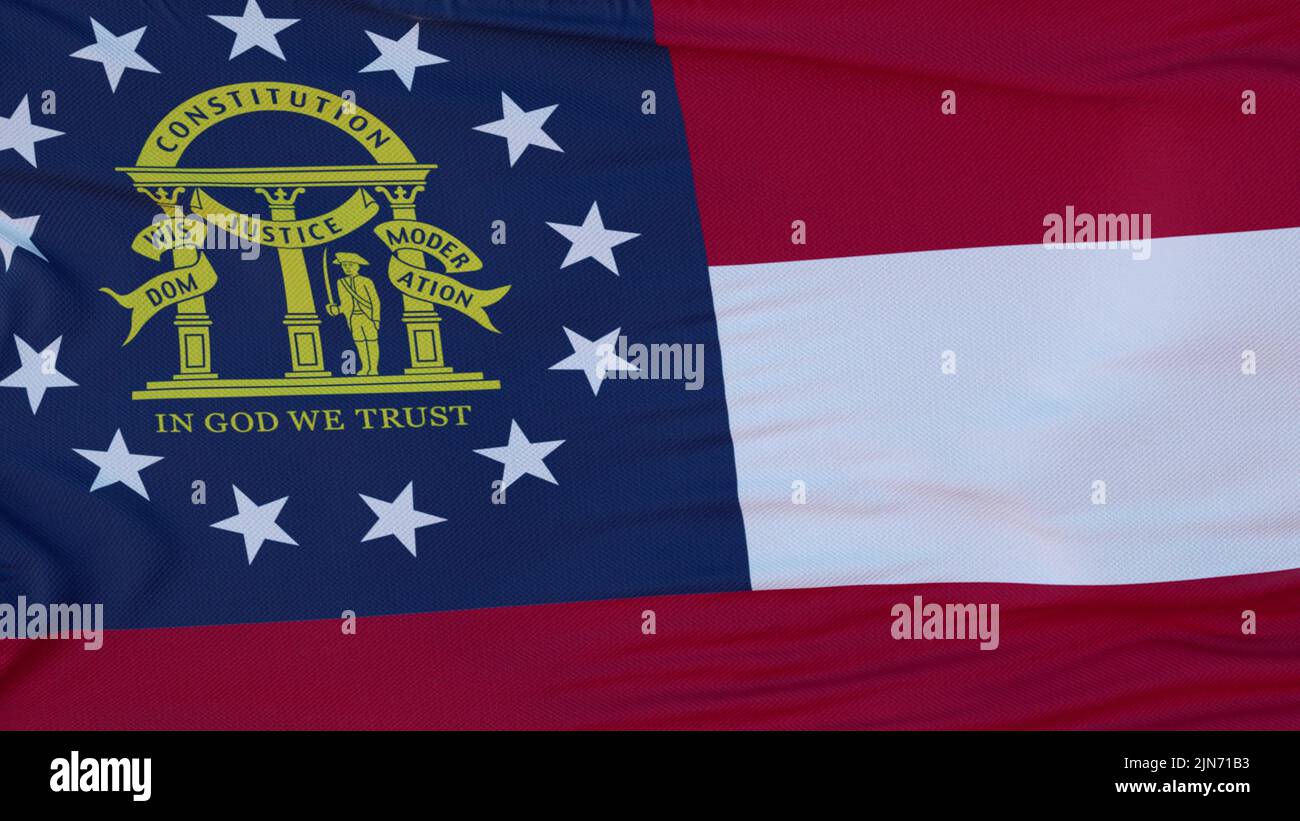 Flag of state, region of the United States, waving at wind. 3d