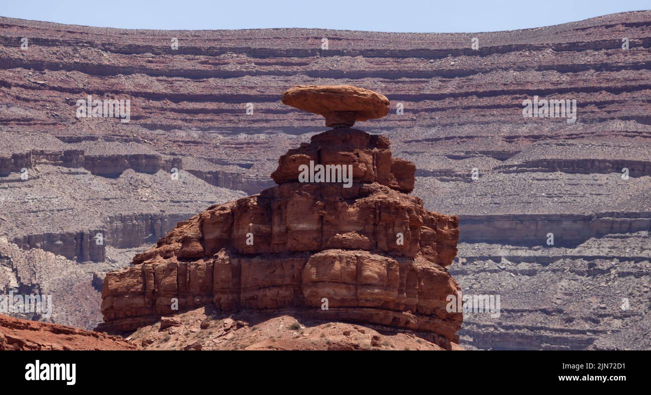American Landscape in the Desert with Red Rock Mountain Formations. Stock Photo