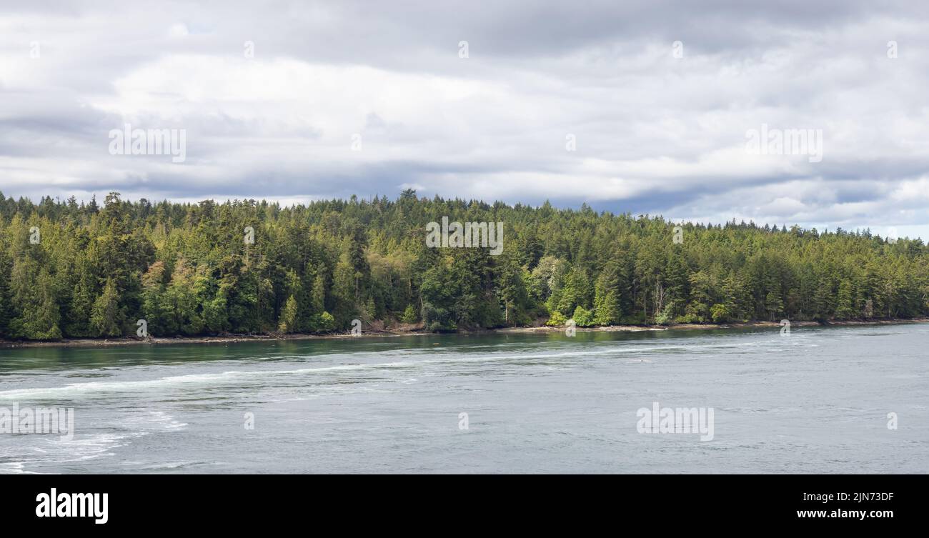 Canadian Landscape by the ocean and mountains. Summer Season. Stock Photo