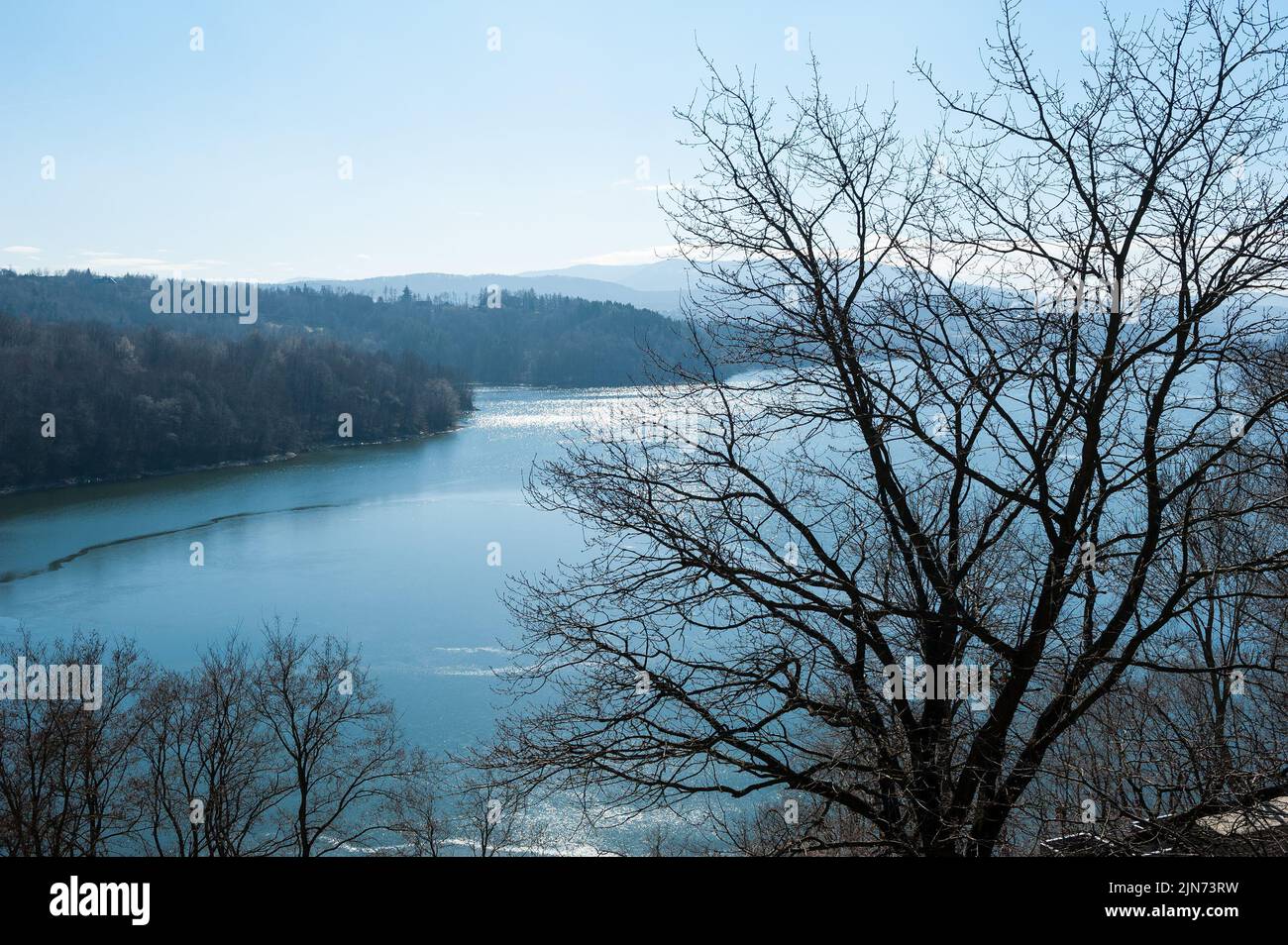 Lake Dobczyce, Dobczyce, Lesser Poland Voivodeship, in southern Poland Stock Photo