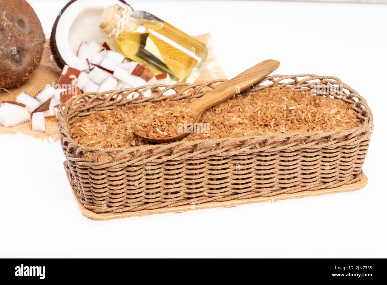 Raw Rice Rice Ready To Prepare Coconut Rice Stock Photo Alamy