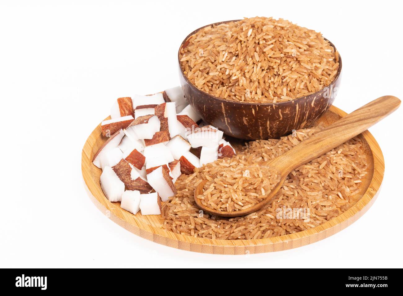 Raw Rice Rice Ready To Prepare Coconut Rice Stock Photo Alamy