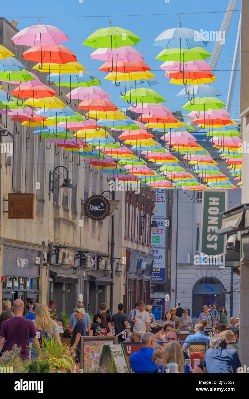 Nuerodiversity Umbrella Project Church St Cardiff Stock Photo Alamy