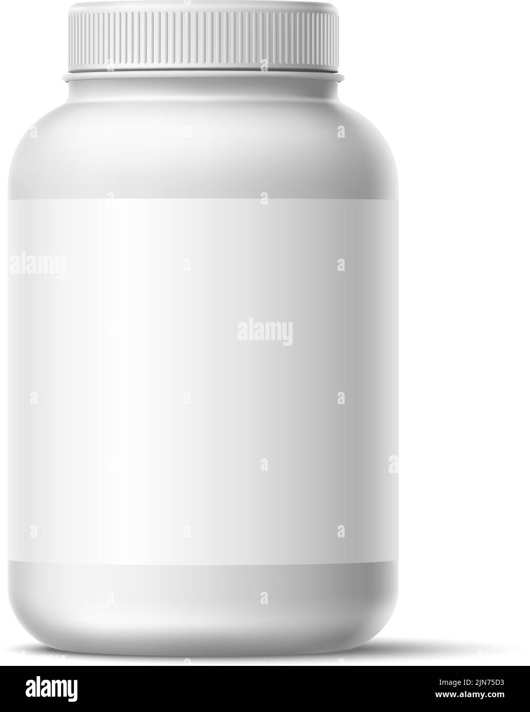 Supplement container mockup. Blank plastic lid jar Stock Vector Image