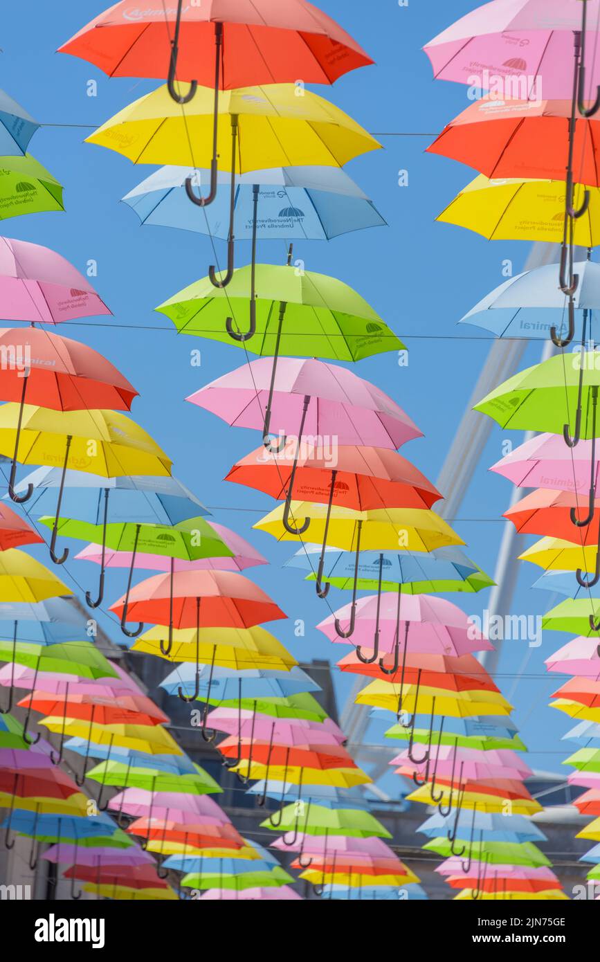Nuerodiversity Umbrella Project Church St Cardiff Stock Photo Alamy