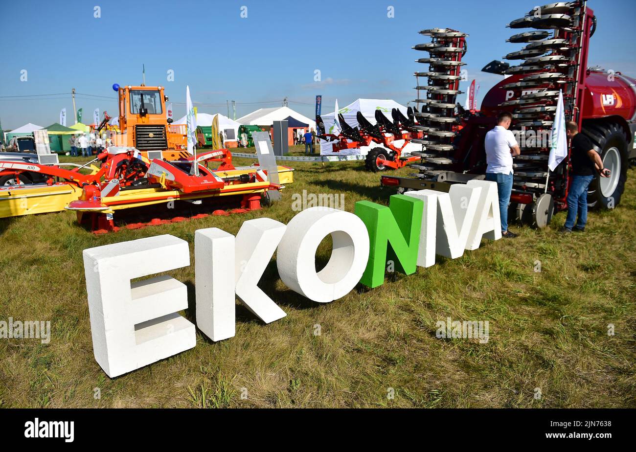 Regional demonstration site of modern technologies in agricultural production 'Field Day 2022' in Novosibirsk. Genre photography. Exhibition of agricultural machinery. Stand of Ekoniva. 05.08.2022 Russia, Novosibirsk Photo credit: Vlad Nekrasov/Kommersant/Sipa USA Stock Photo