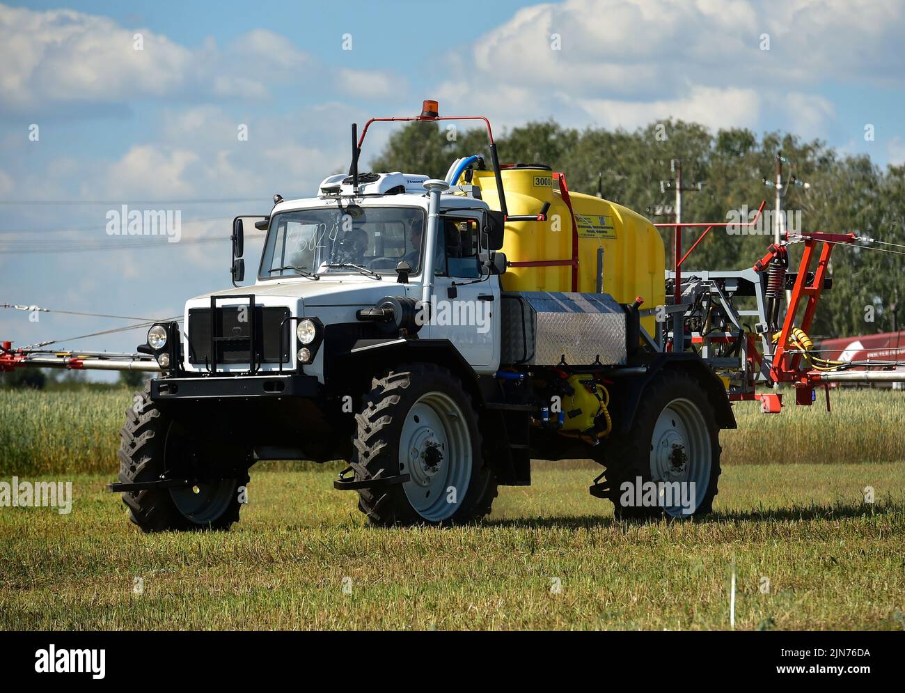Regional demonstration site of modern technologies in agricultural production 'Field Day 2022' in Novosibirsk. Genre photography. Vehicle for crop pest control. 05.08.2022 Russia, Novosibirsk Photo credit: Vlad Nekrasov/Kommersant/Sipa USA Stock Photo
