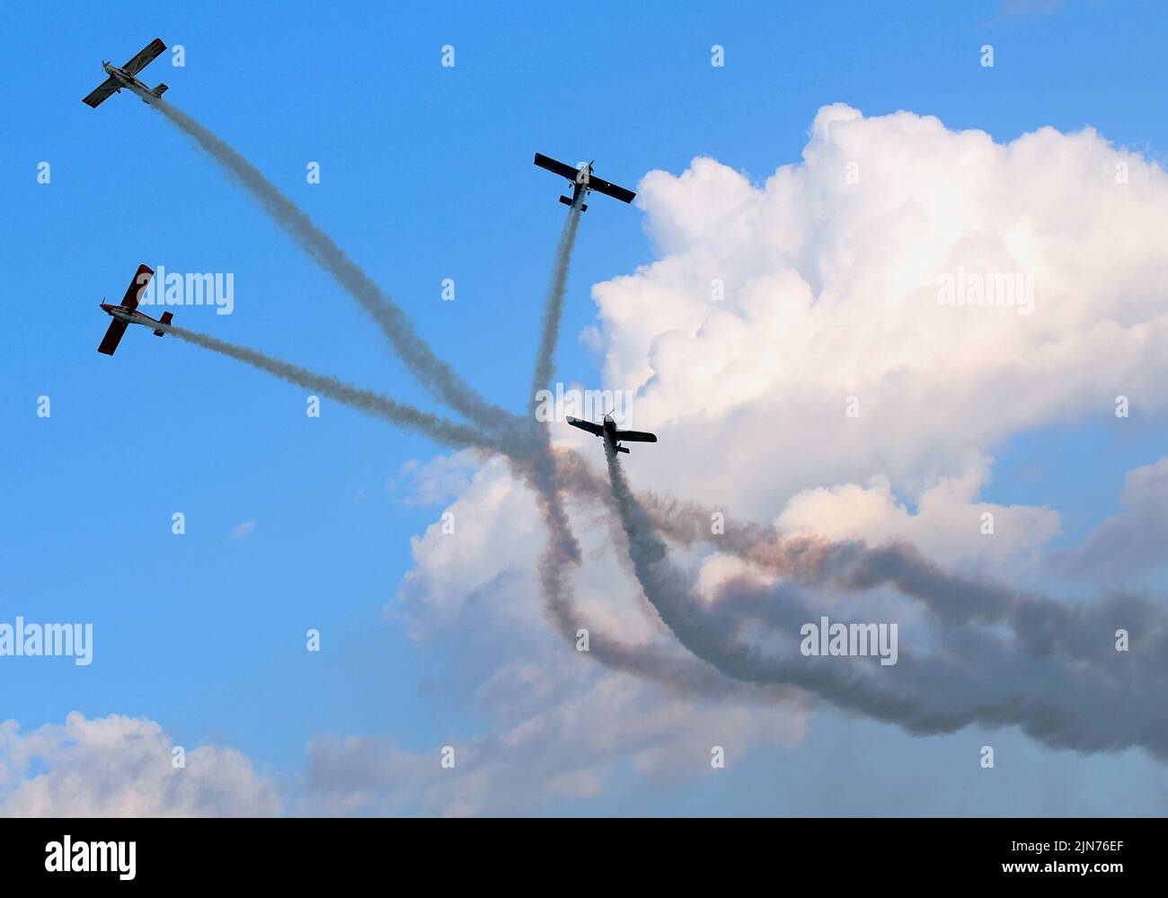 Aviation holiday 'I choose the sky', dedicated to the Day of the Russian Air Force. Show by light aircraft in the sky.  06.08.2022 Russia, Tatarstan, Kazan Photo credit: Danila Egorov/Kommersant/Sipa USA Stock Photo