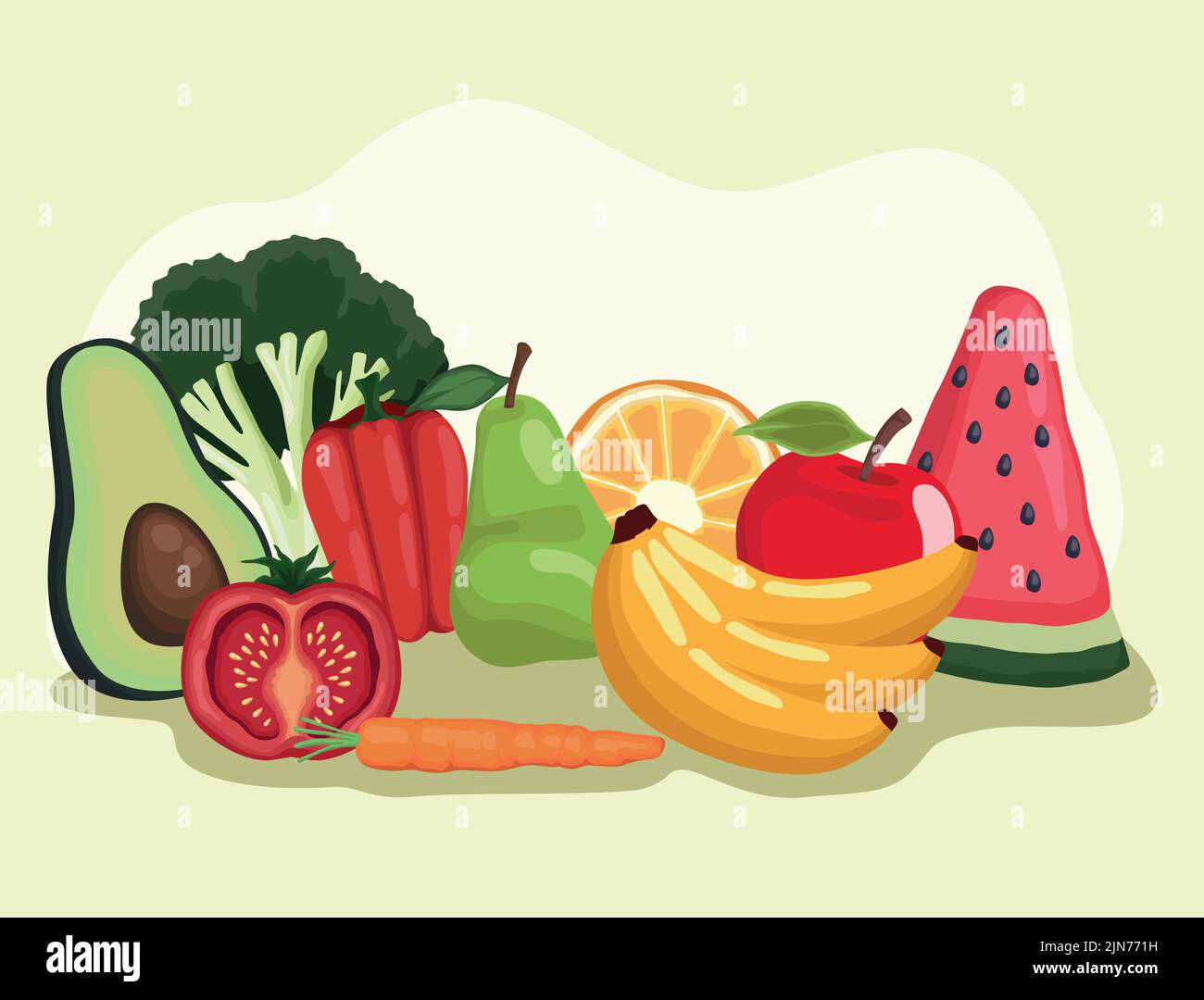 fruits and vegetables Stock Vector Image & Art - Alamy
