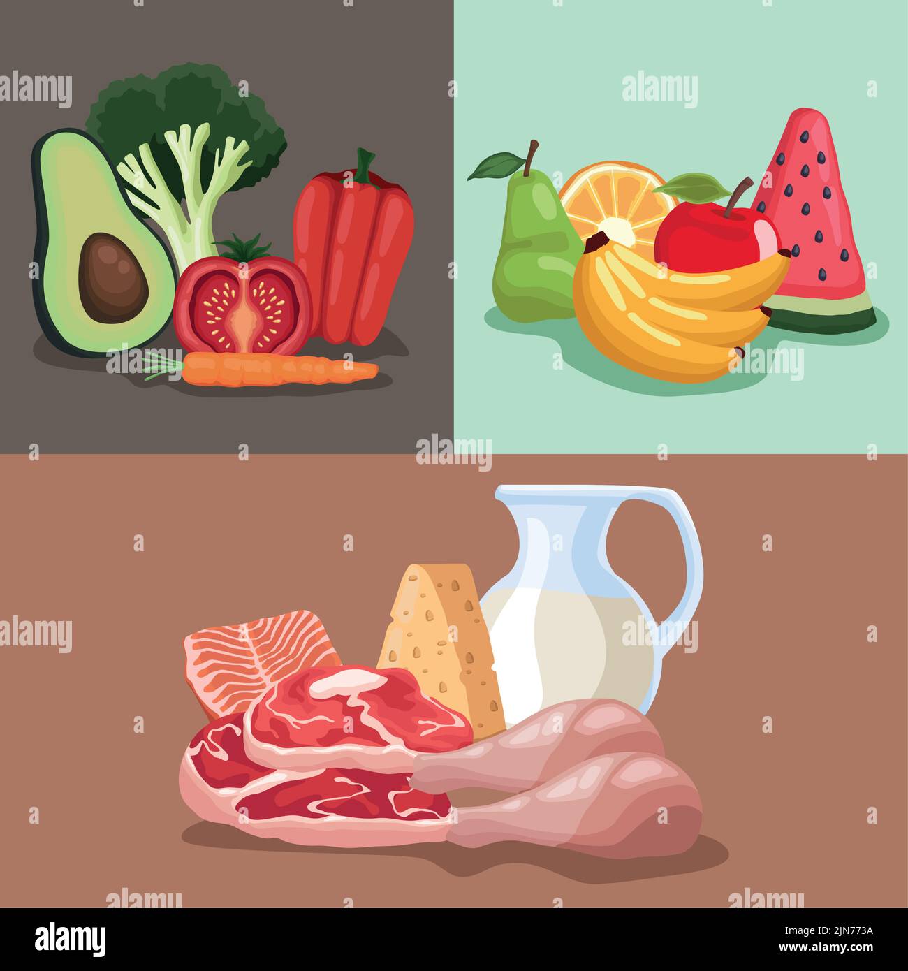 differents healthy food menus Stock Vector Image & Art - Alamy