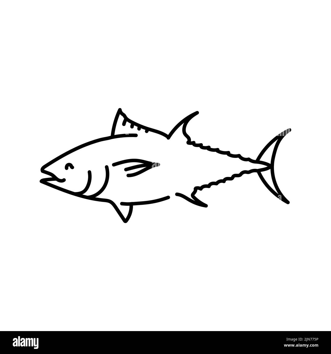 Tuna color line illustration. Ocean fishes Stock Vector Image & Art Alamy