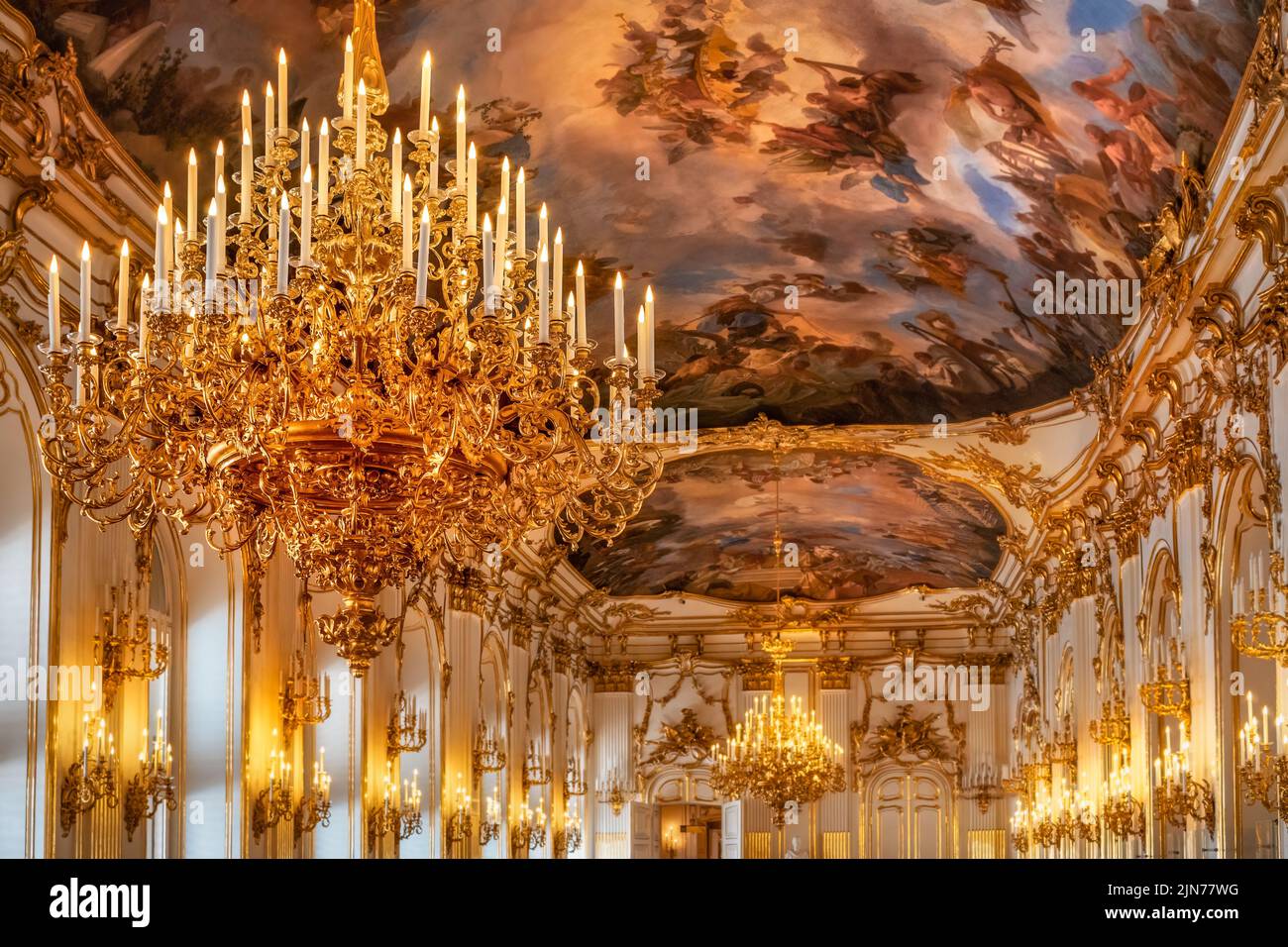 Schonbrun Palace glorious hall in Vienna Stock Photo