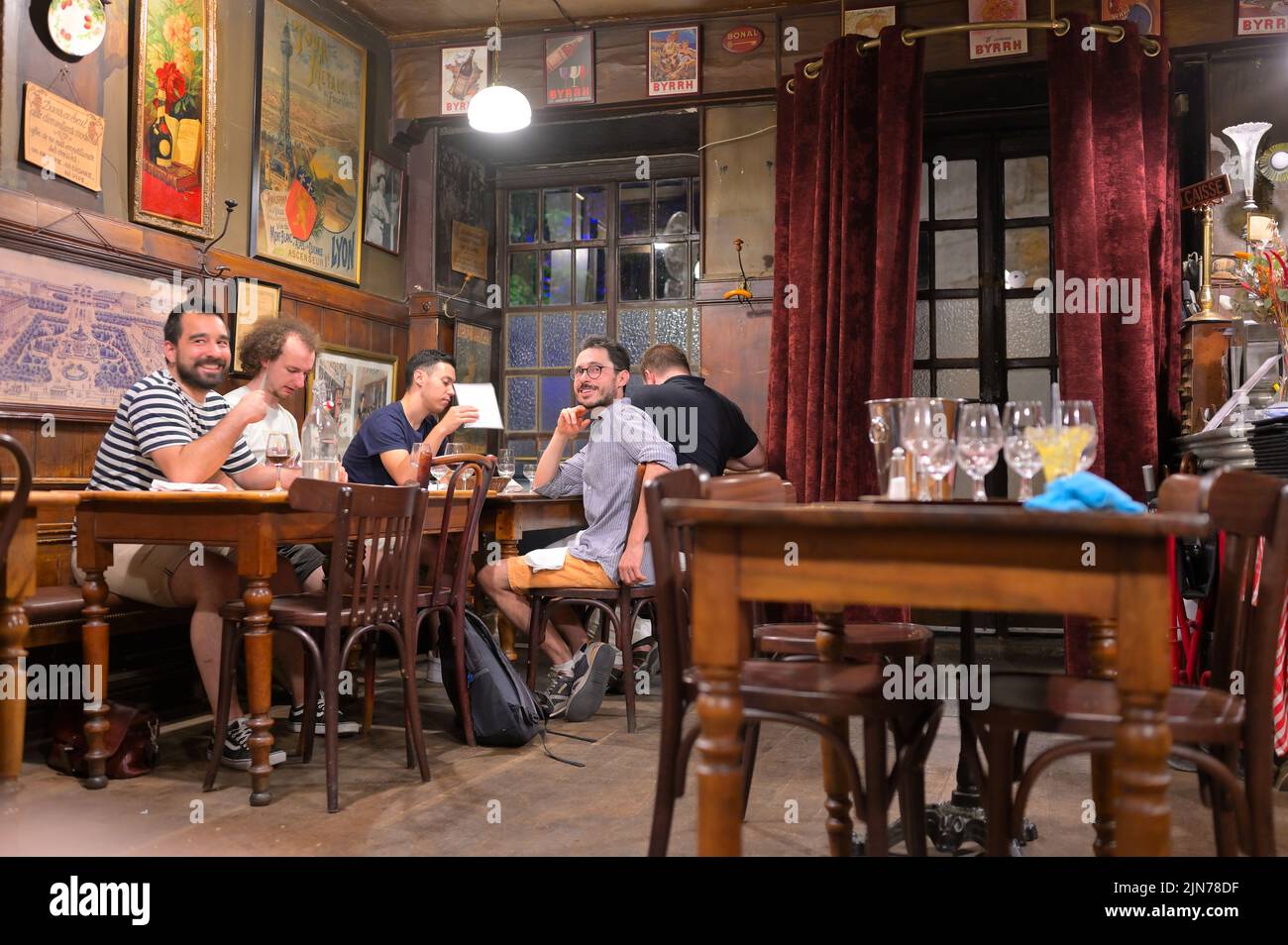 Comptoir Chez Abel - the oldest certified Bouchon restaurant in town, Lyon FR Stock Photo