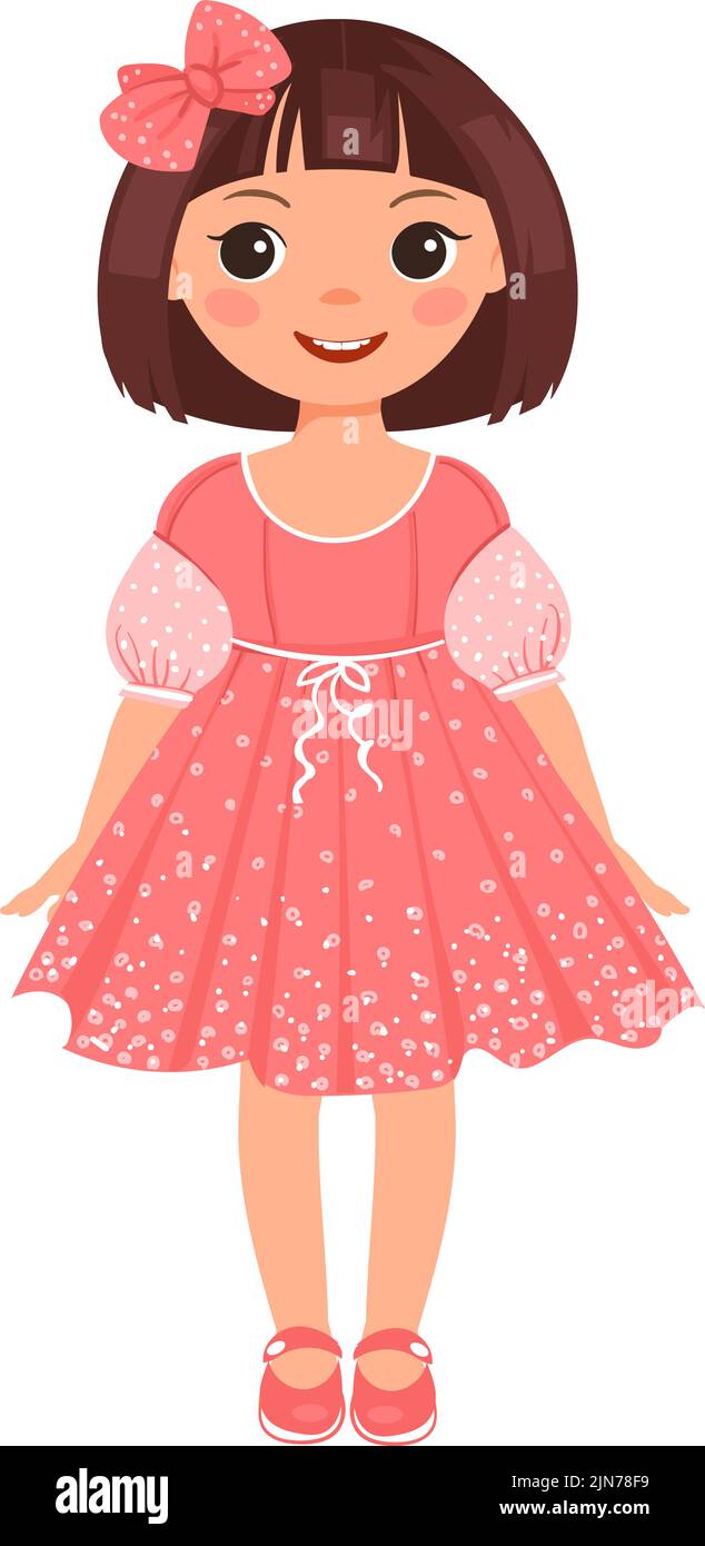 cute dress cartoon Cute Turquoise Dress with White Trim. Adorable Cute Cartoon Illustration 55138780 Vector Art at Vecteezy