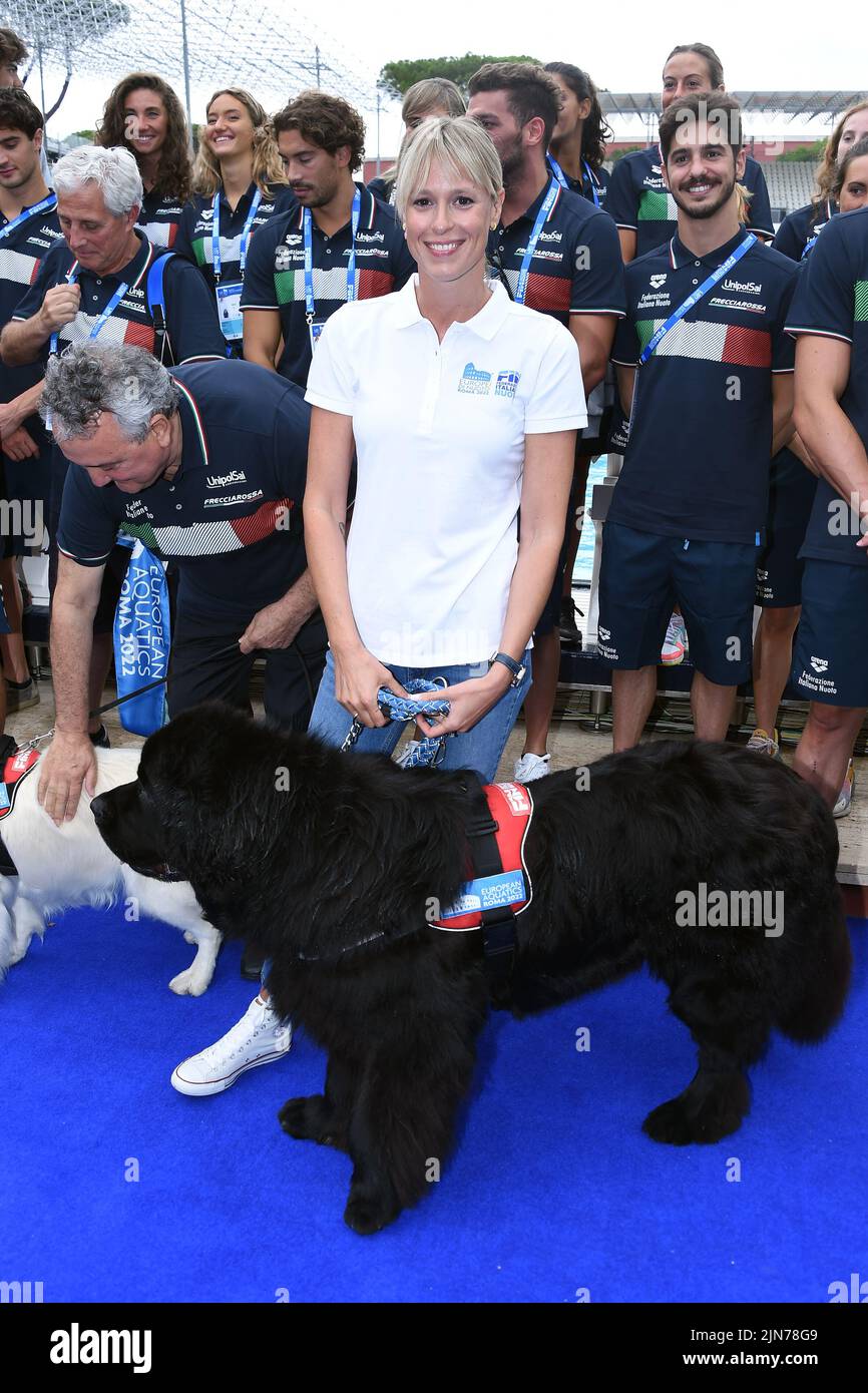 Rome, Italy. 09th Aug, 2022. Pictured left to right, Federica Pellegrini  during Presentation conference of the Italian swimming teams for the  European Championships Credit: massimo insabato/Alamy Live News Stock Photo  - Alamy