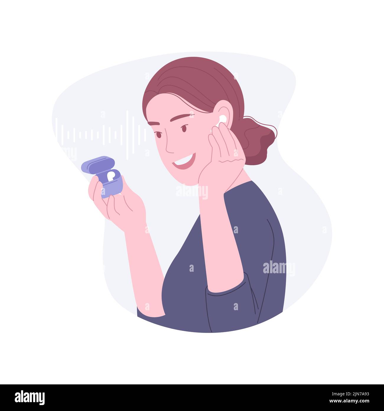 Wireless earbuds isolated cartoon vector illustrations Stock Vector Image & Art Alamy