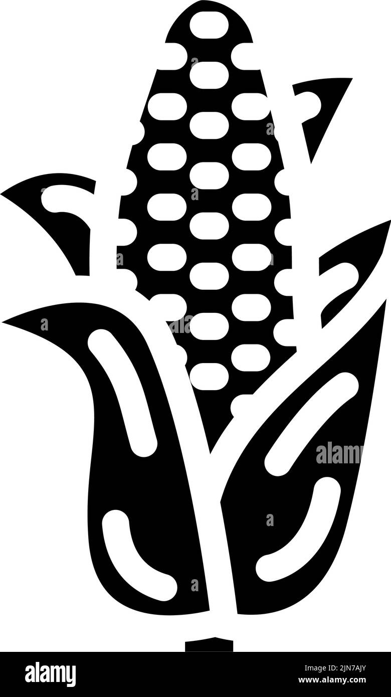 corn plant glyph icon vector illustration Stock Vector Image & Art - Alamy