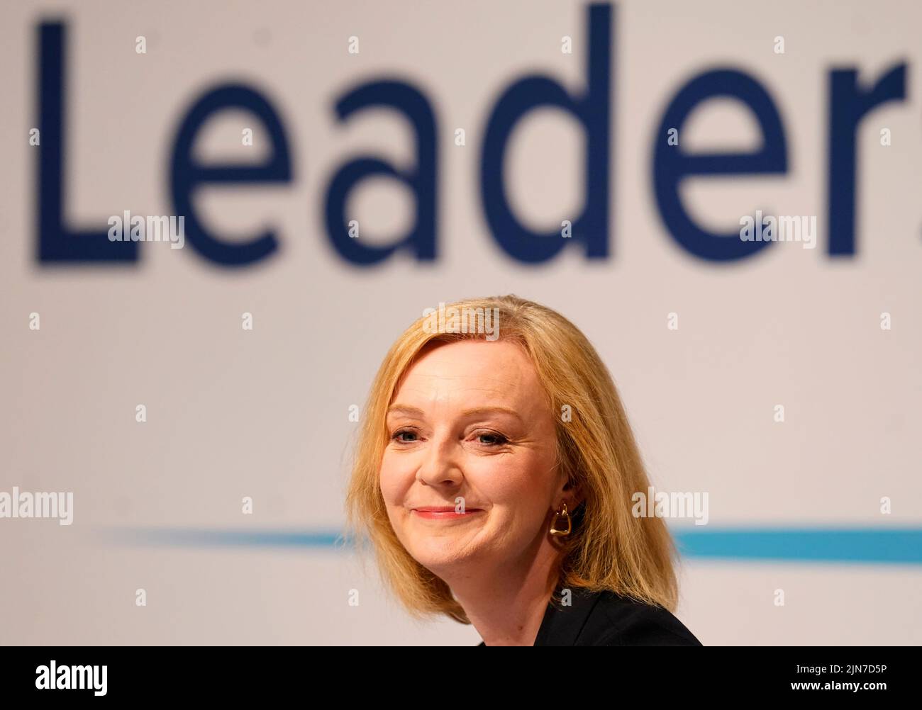 Liz Truss during a hustings event in Darlington, County Durham, as part of the campaign to be leader of the Conservative Party and the next prime minister. Picture date: Tuesday August 9, 2022. Stock Photo