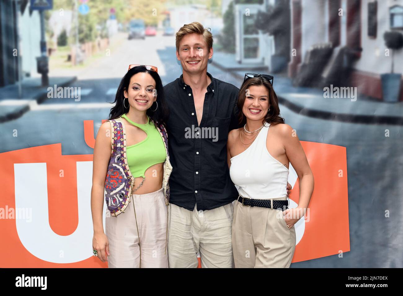 Cologne, Germany. 08th Aug, 2022. The band ISY with actors Isabelle ...