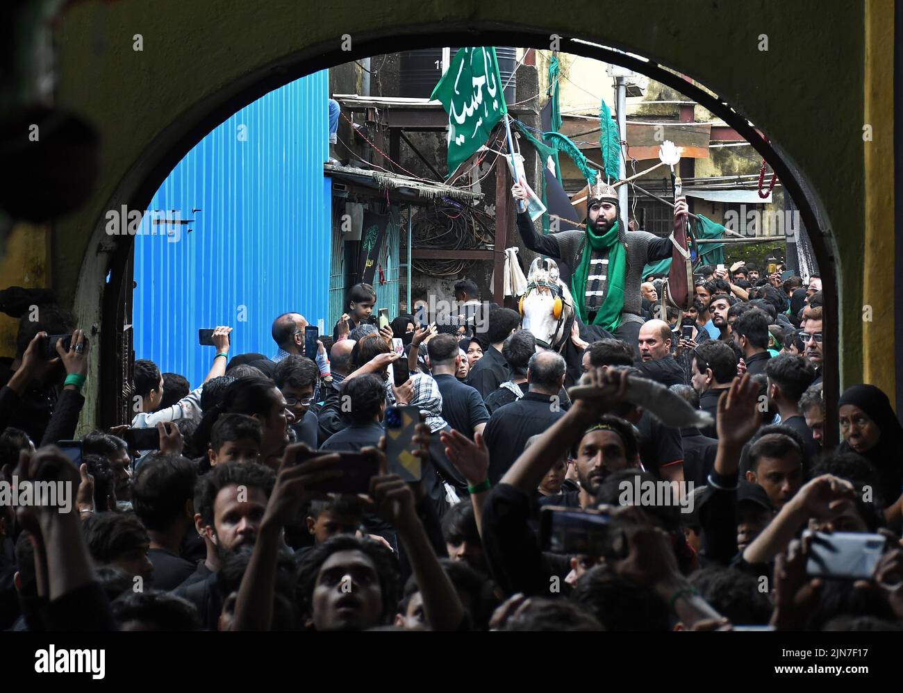 Mumbai, India. 09th Aug, 2022. Shiite Muslims participate in Muharram