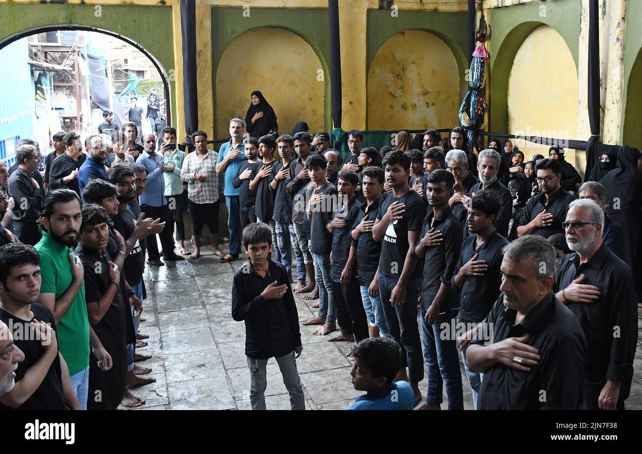 Mumbai, India. 09th Aug, 2022. Shiite Muslims participate in Ashura