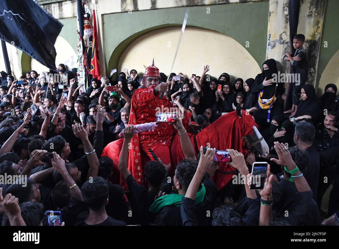 Mumbai, India. 09th Aug, 2022. Shiite Muslims participate in Muharram