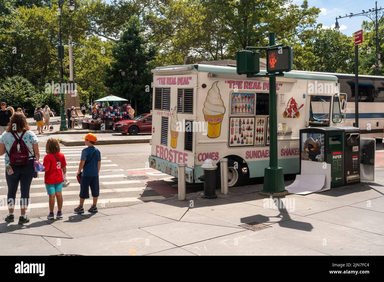Soft ice cream truck in New York on Saturday, July 30, 2022. (© Richard B. Levine) Stock Photo