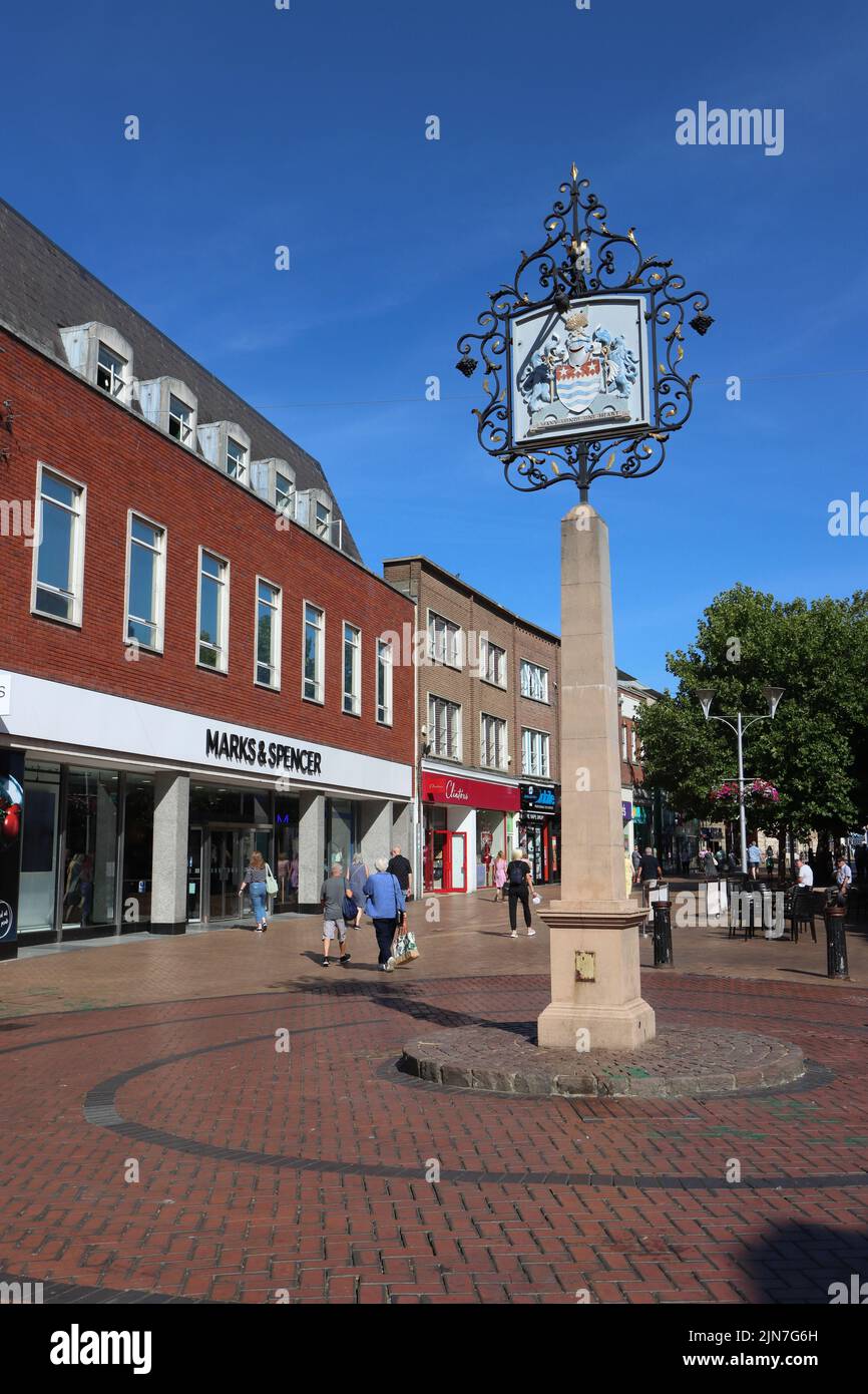Morning shoppers in the High Street, Chelmsford, Essex, UK Stock Photo