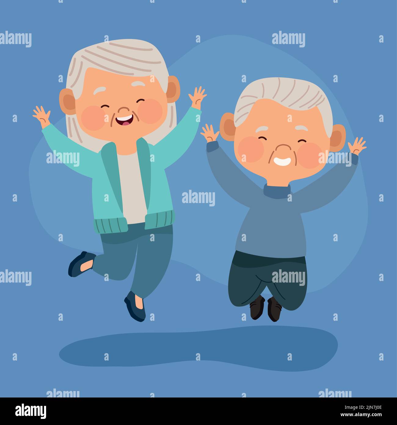 happy old couple Stock Vector Image & Art - Alamy