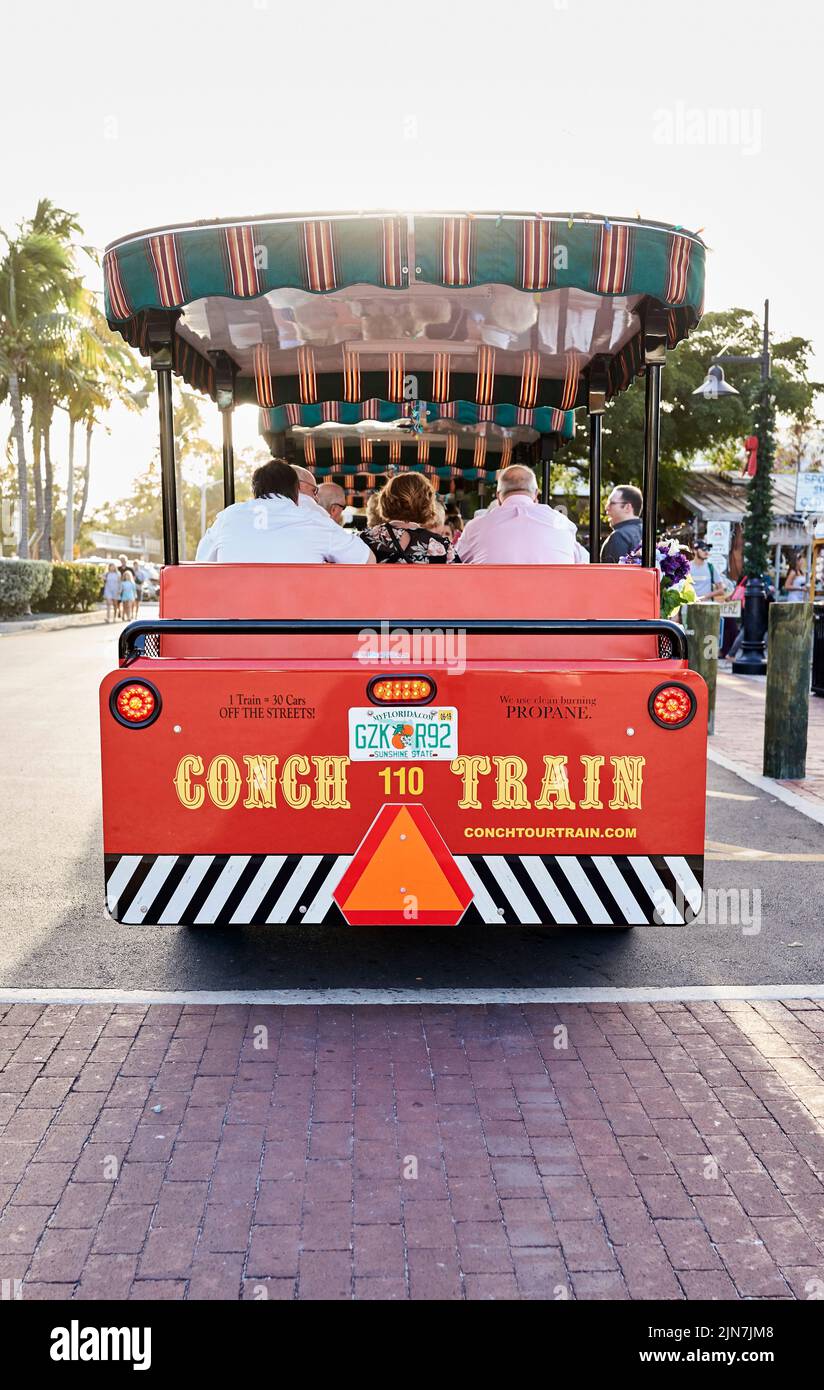 Conch Tour Train in Key West, Florida, FL, USA Stock Photo