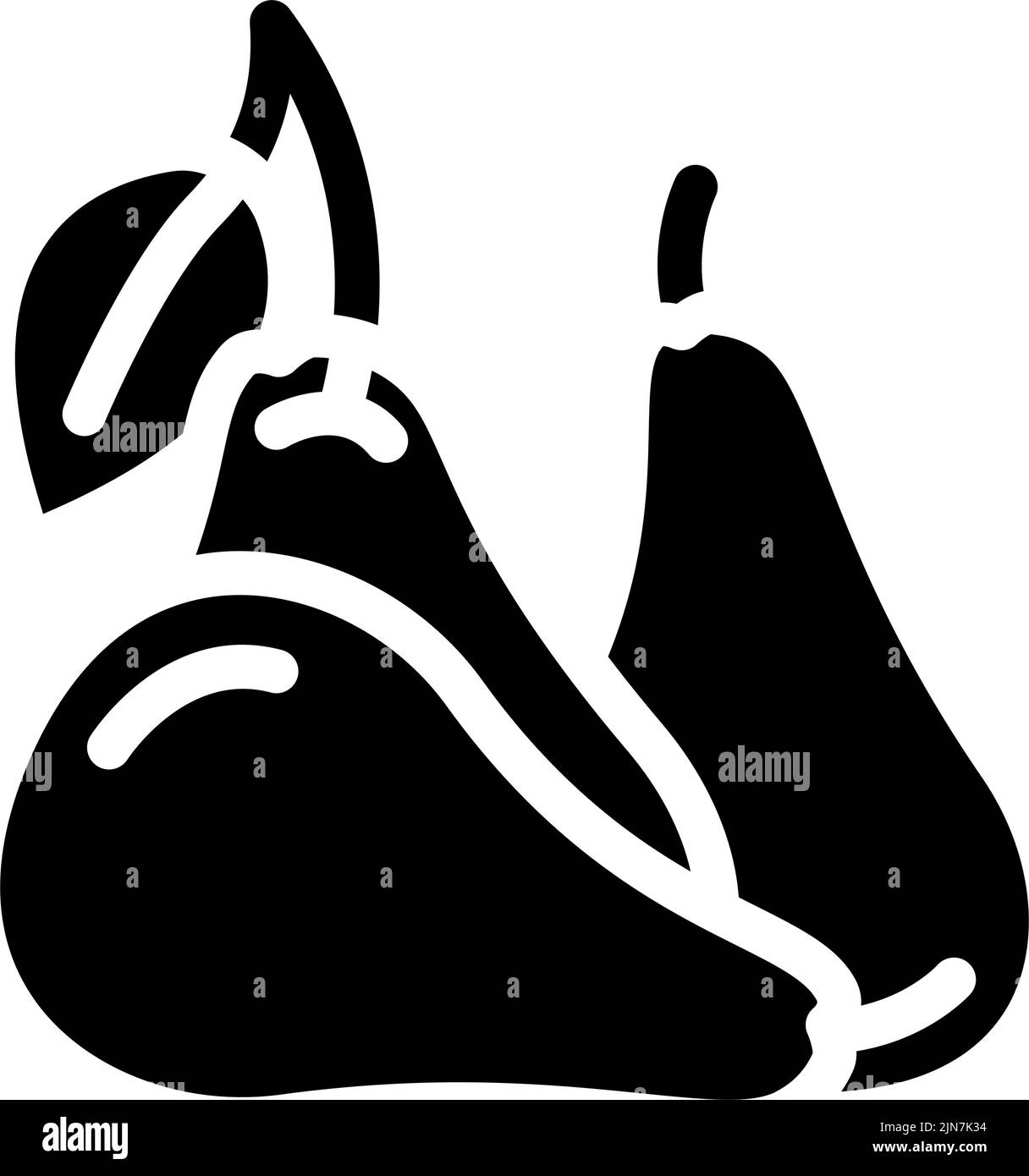 pear ripe fresh glyph icon vector illustration Stock Vector Image & Art ...