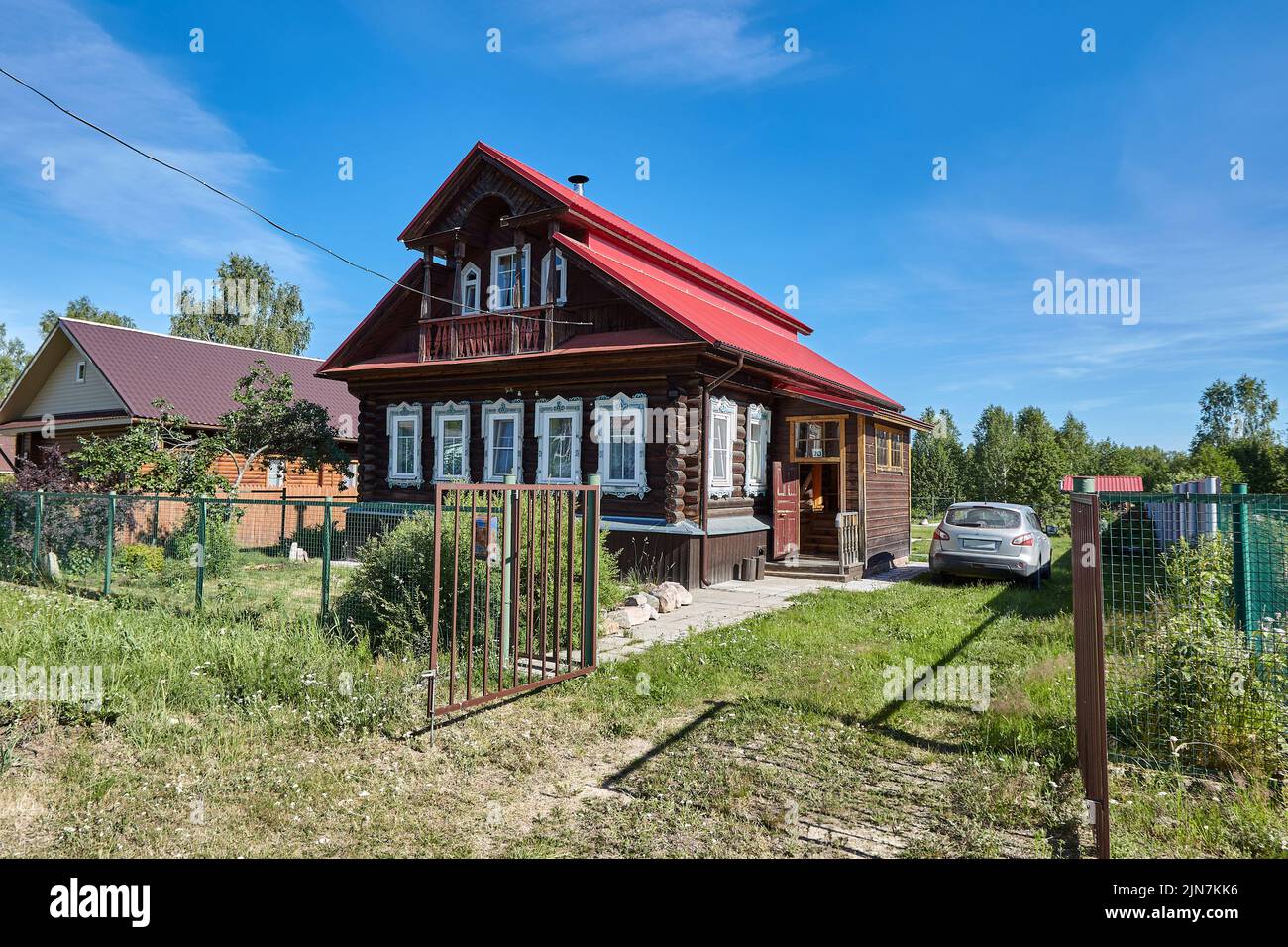 Old rural wooden house in russian village at summer sunny day Stock ...