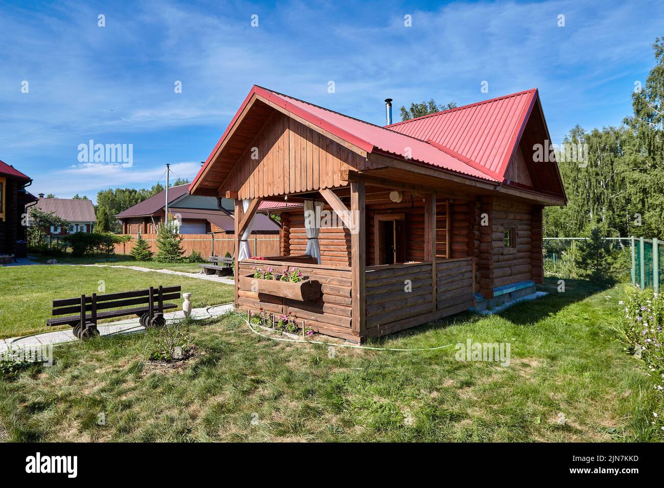 Old rural wooden house in russian village at summer sunny day Stock ...