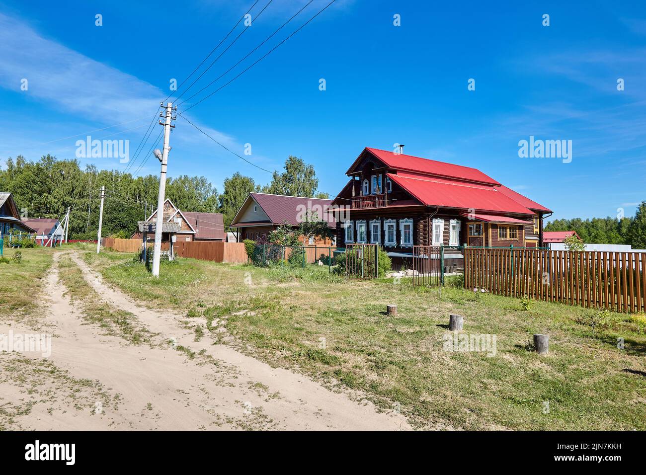 Old rural wooden house in russian village at summer sunny day Stock ...