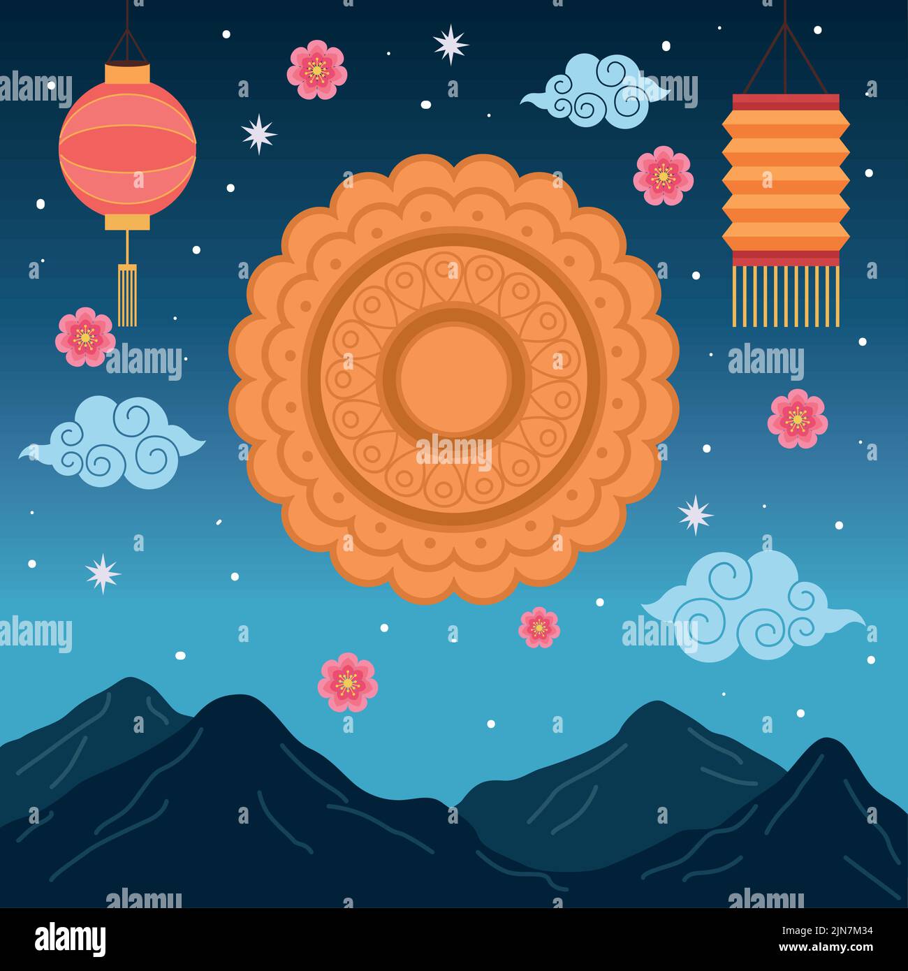 mid autumn festival celebration Stock Vector Image & Art - Alamy