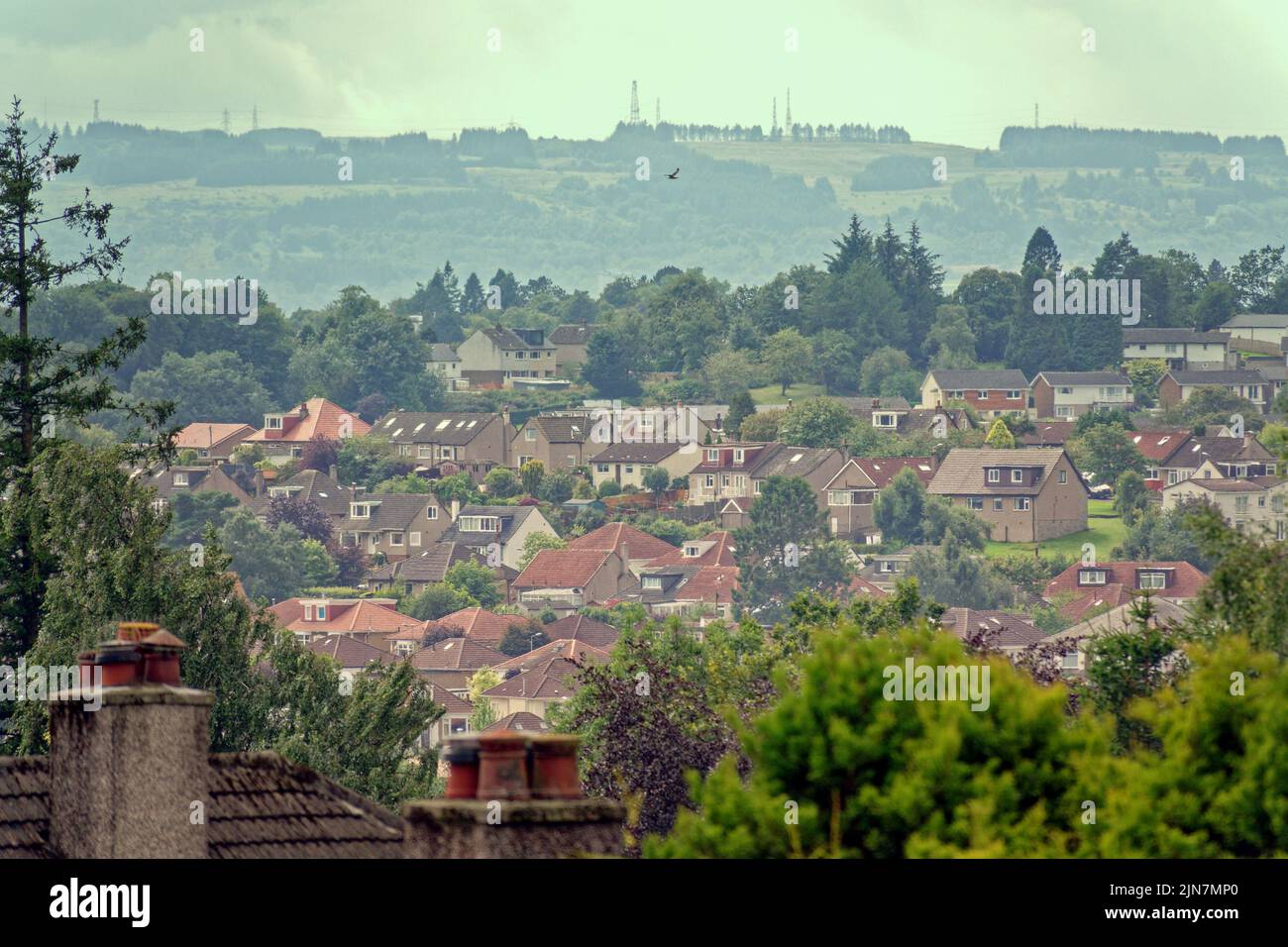 aerial view housing Milngavie, Glasgow, Scotland Stock Photo Alamy